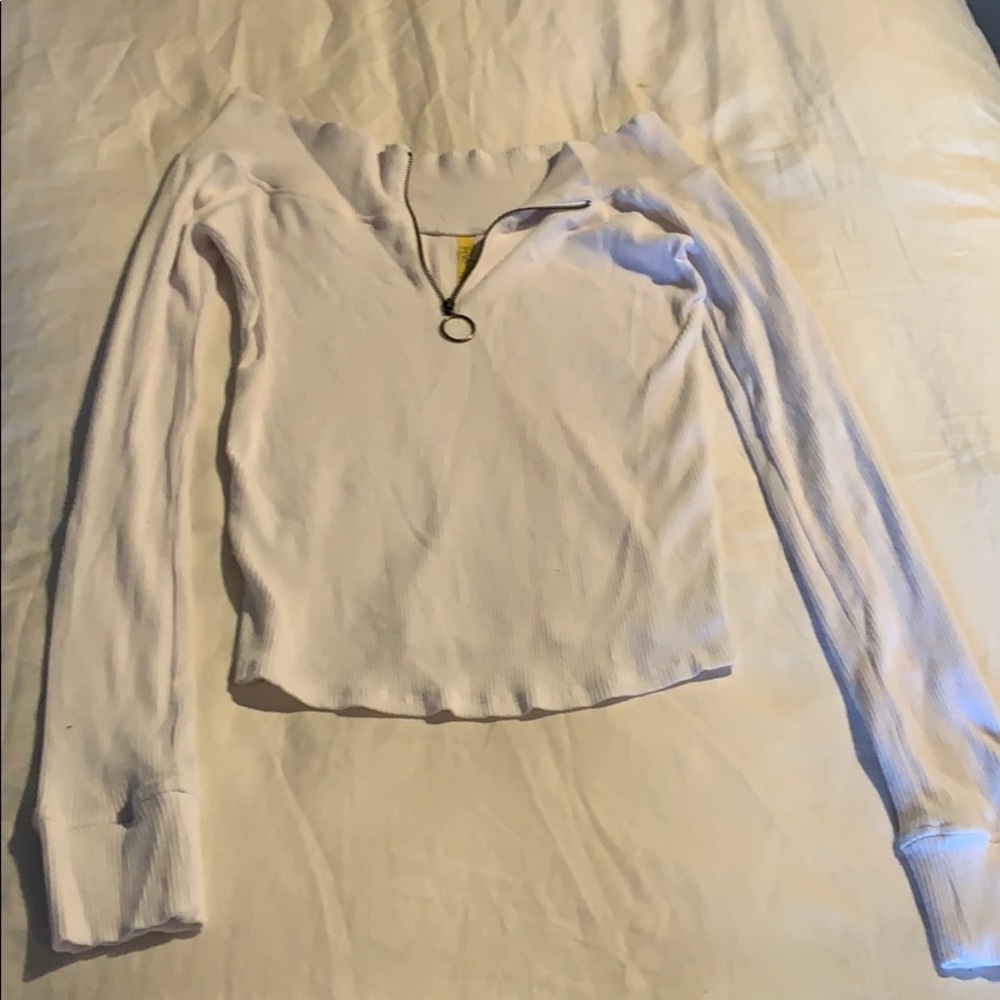 White zip up shirt